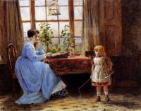 George Goodwin Kilburne - A Mother And Child In An Interior